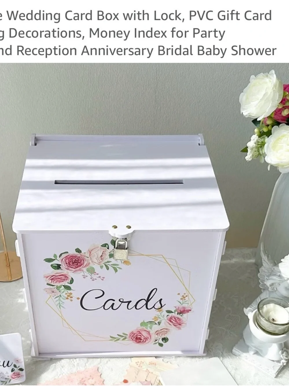 & Other Stories White Card Box with Pink Floral Wreath and Lock